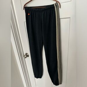 Aviator Nation Sweatpant 5 Stripes, Charcoal/Gray, Unisex Medium